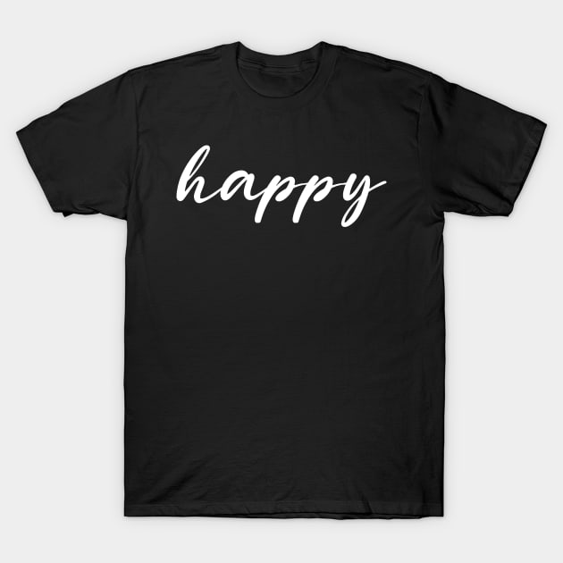 Happy Motivational Text With Modern Typography Good-Vibes T-Shirt by mangobanana